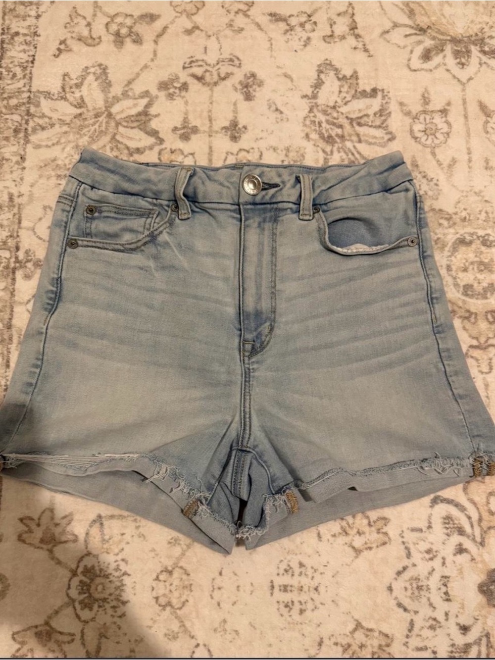 American Eagle Outfitters Light Wash High-Rise Jean Shorts